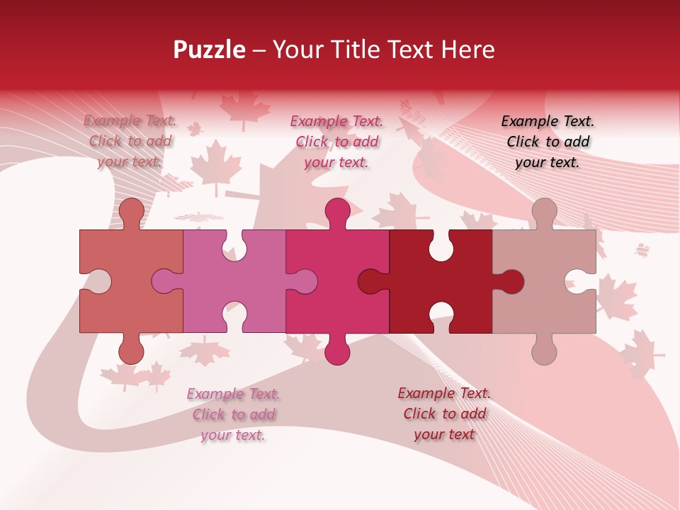 A Red And White Background With Maple Leaves PowerPoint Template