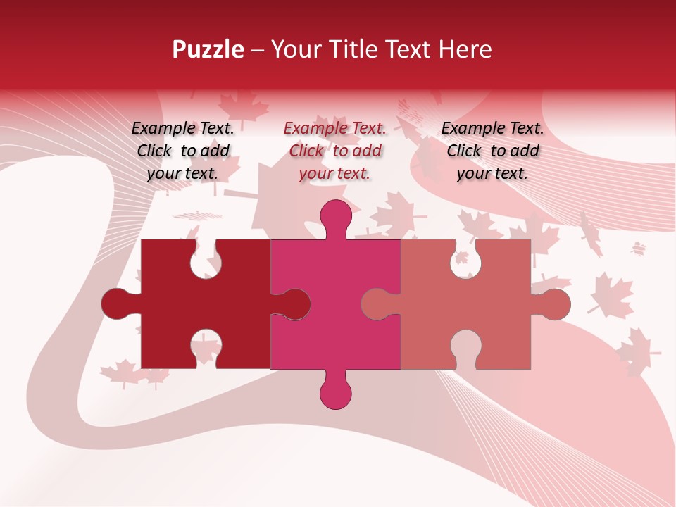 A Red And White Background With Maple Leaves PowerPoint Template