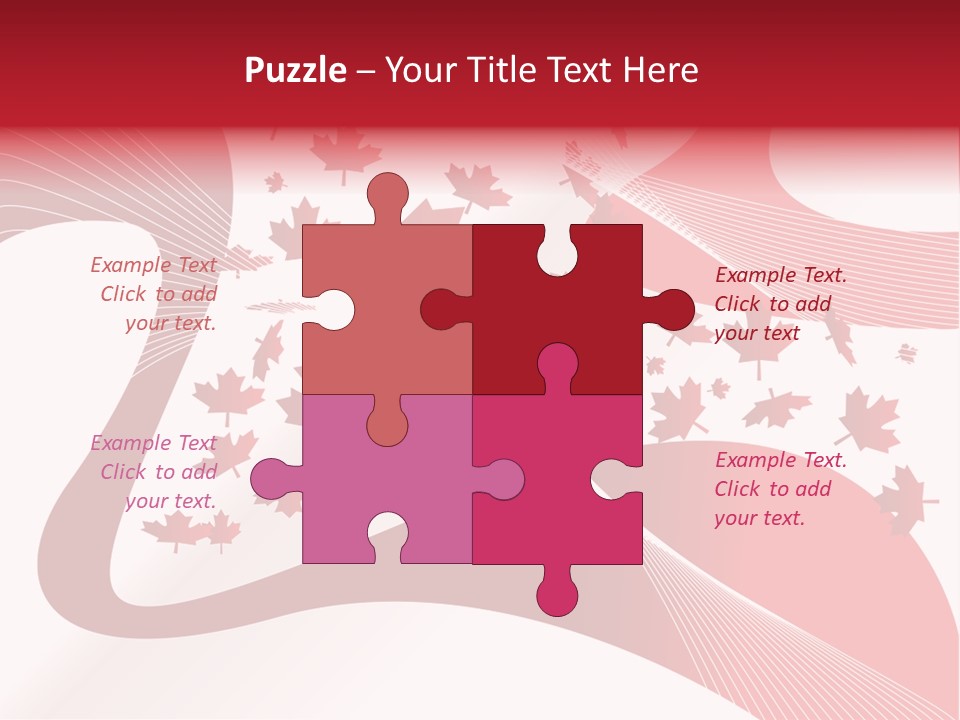 A Red And White Background With Maple Leaves PowerPoint Template