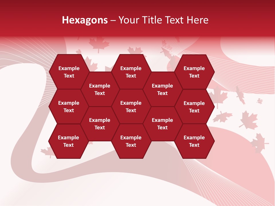 A Red And White Background With Maple Leaves PowerPoint Template