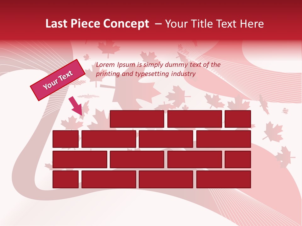 A Red And White Background With Maple Leaves PowerPoint Template