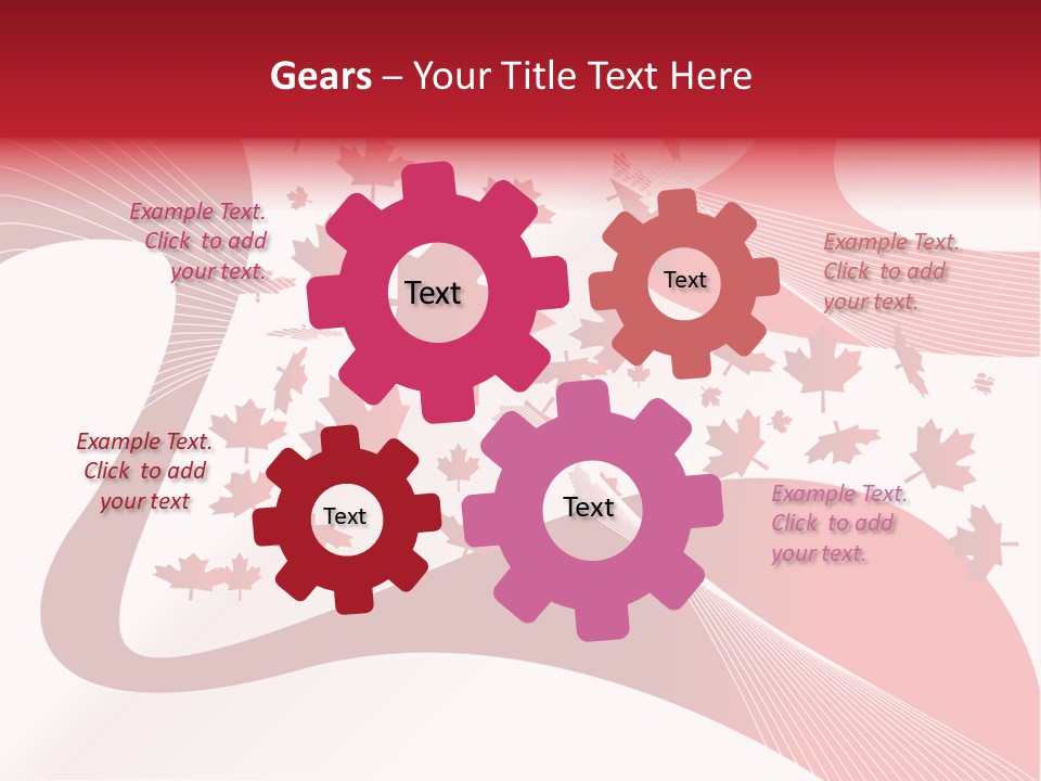 A Red And White Background With Maple Leaves PowerPoint Template