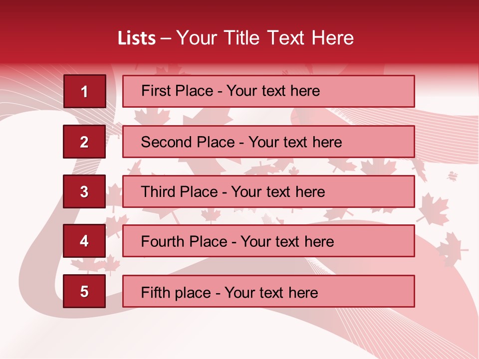 A Red And White Background With Maple Leaves PowerPoint Template