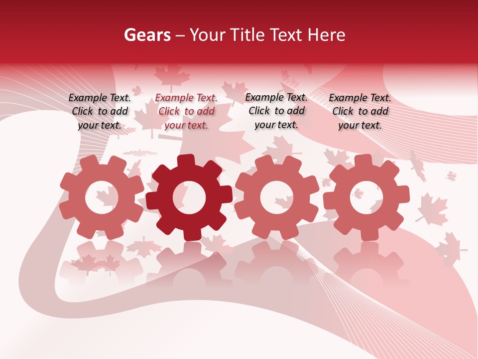 A Red And White Background With Maple Leaves PowerPoint Template