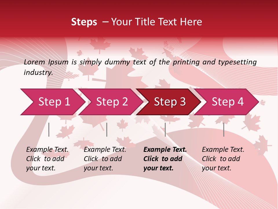 A Red And White Background With Maple Leaves PowerPoint Template