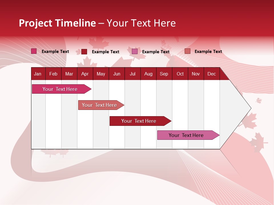 A Red And White Background With Maple Leaves PowerPoint Template