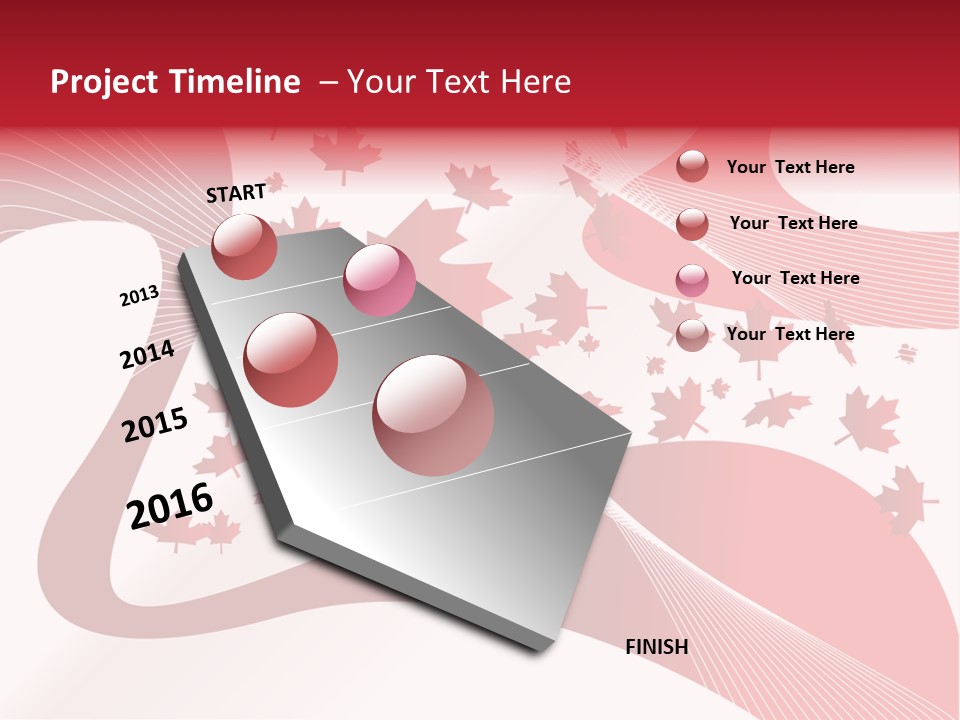 A Red And White Background With Maple Leaves PowerPoint Template