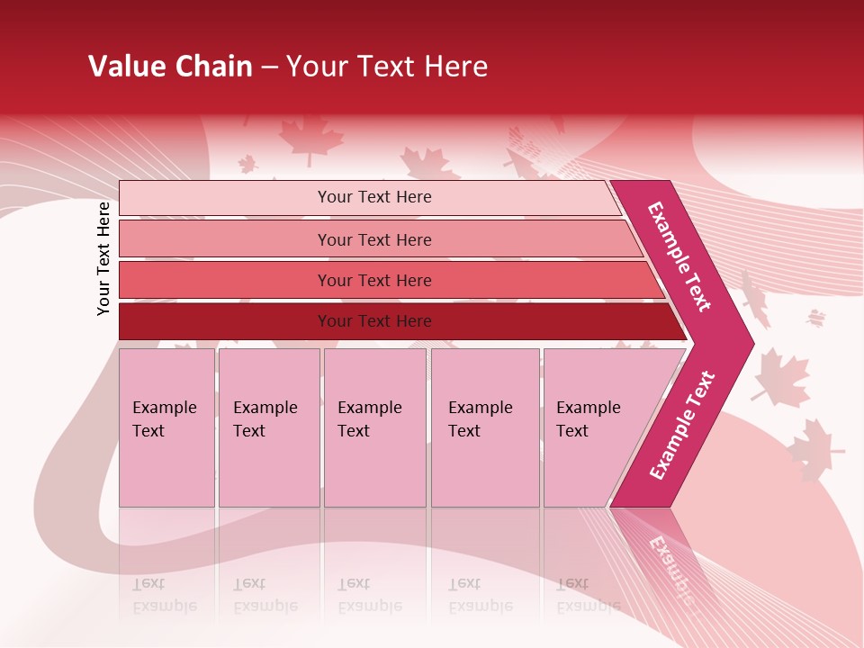 A Red And White Background With Maple Leaves PowerPoint Template