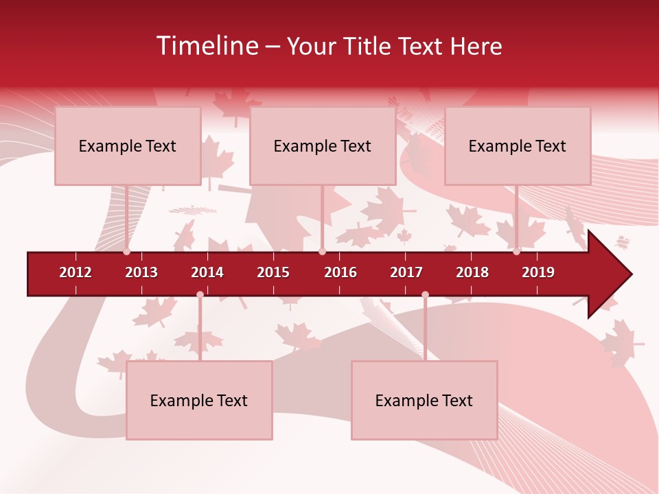 A Red And White Background With Maple Leaves PowerPoint Template