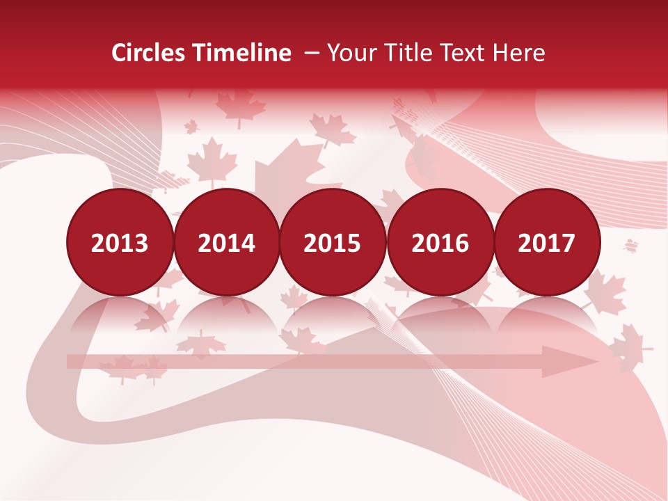 A Red And White Background With Maple Leaves PowerPoint Template