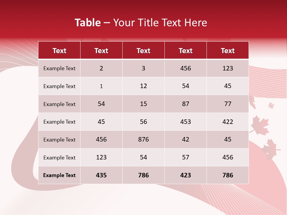 A Red And White Background With Maple Leaves PowerPoint Template