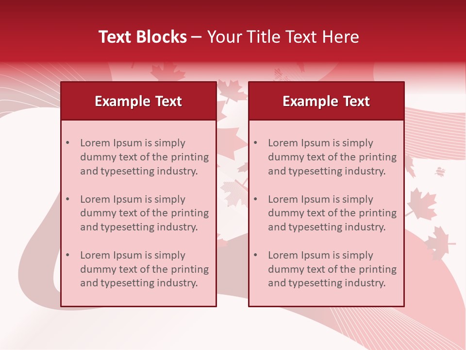 A Red And White Background With Maple Leaves PowerPoint Template