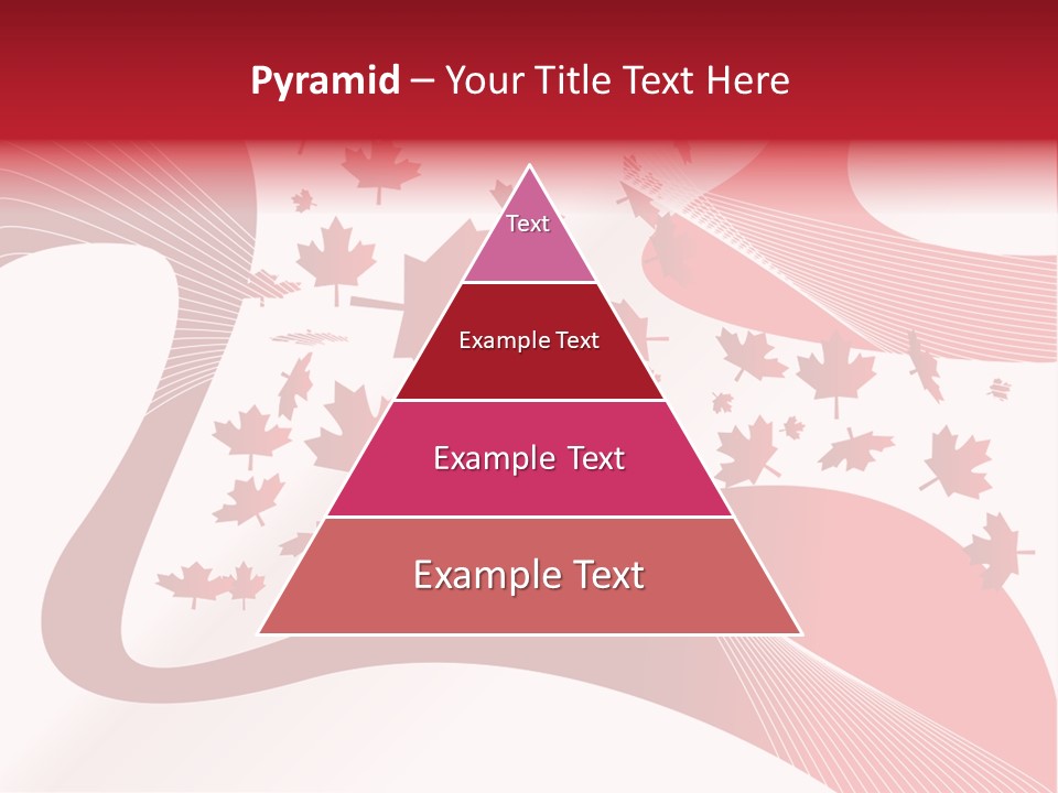 A Red And White Background With Maple Leaves PowerPoint Template