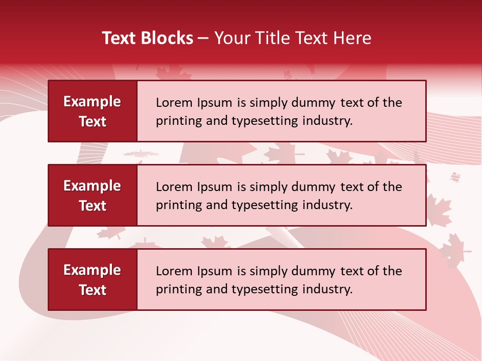 A Red And White Background With Maple Leaves PowerPoint Template