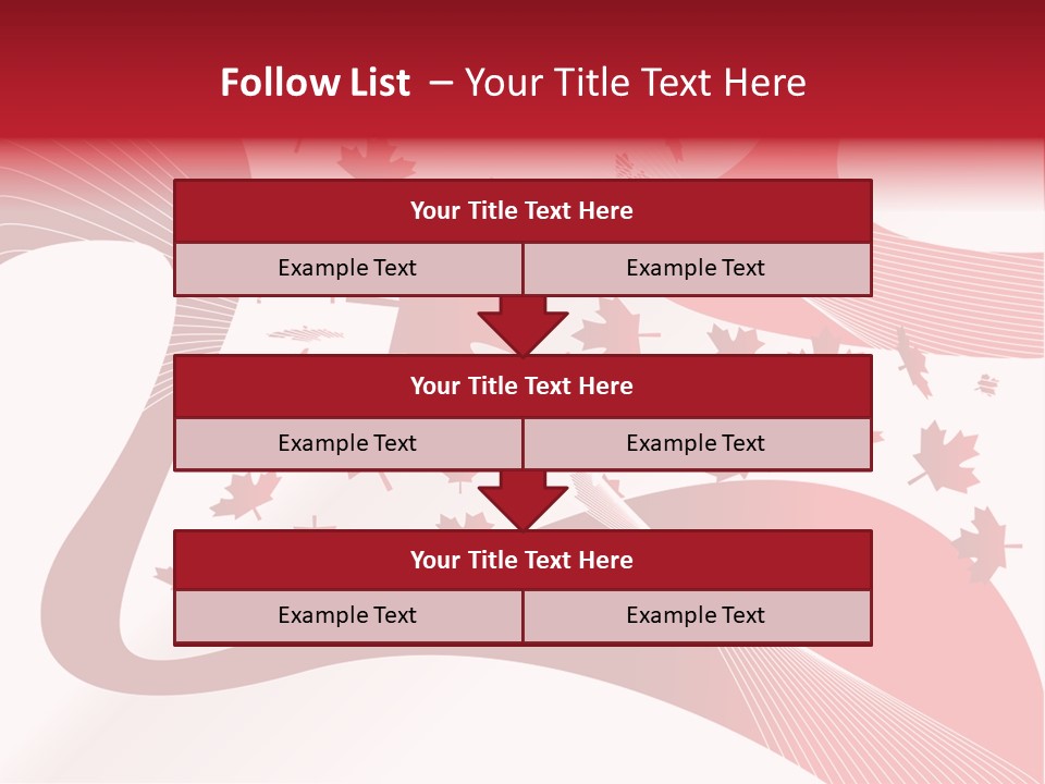A Red And White Background With Maple Leaves PowerPoint Template