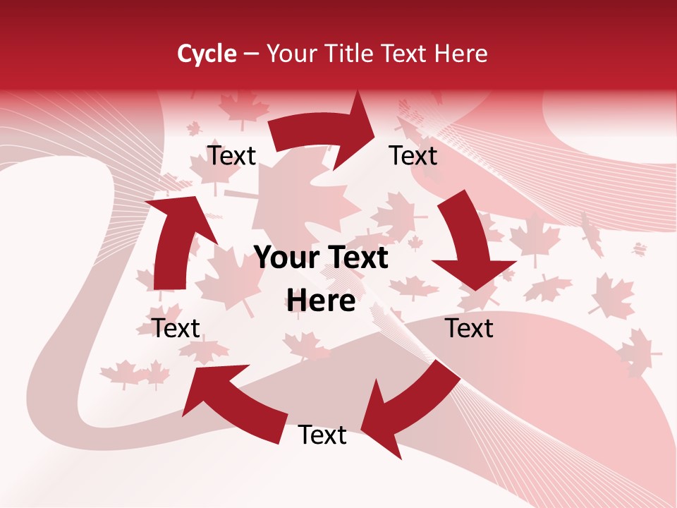 A Red And White Background With Maple Leaves PowerPoint Template