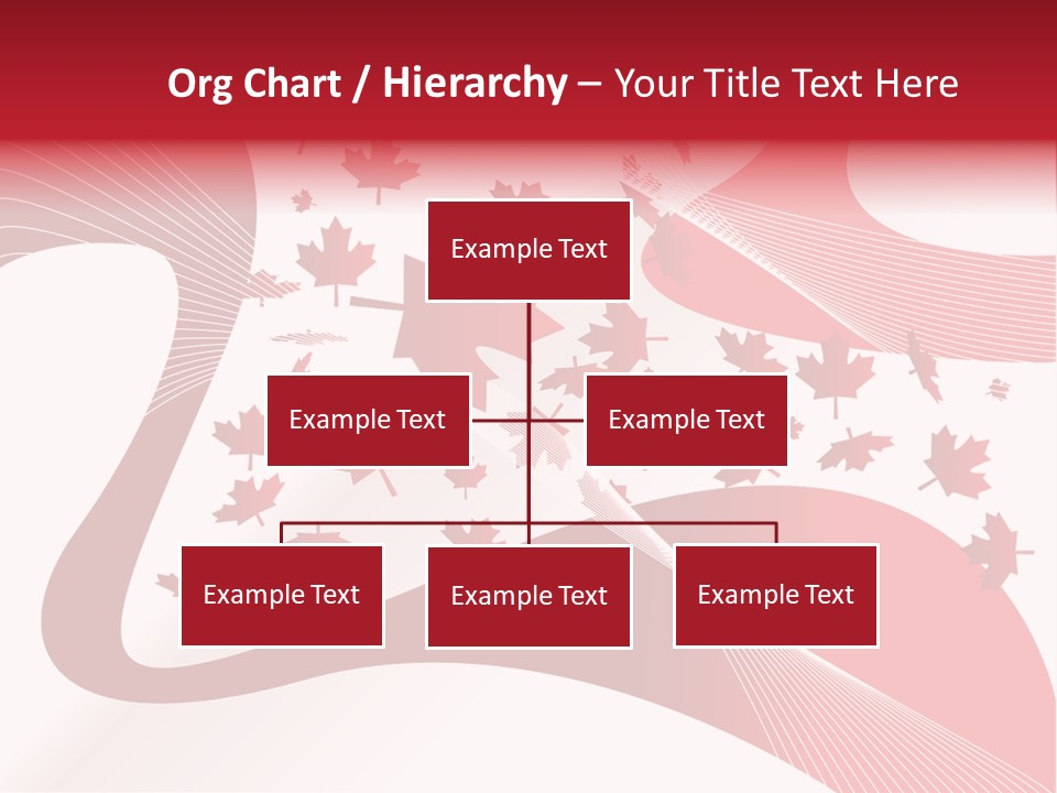 A Red And White Background With Maple Leaves PowerPoint Template