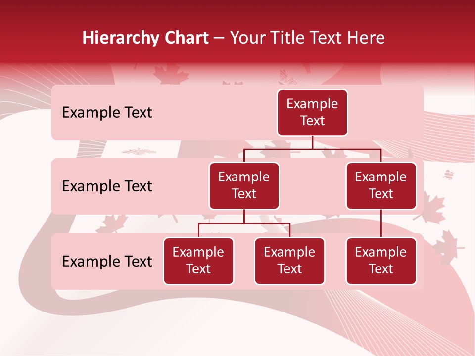 A Red And White Background With Maple Leaves PowerPoint Template