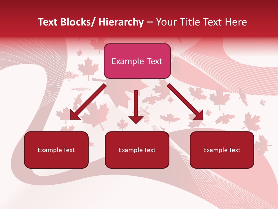 A Red And White Background With Maple Leaves PowerPoint Template