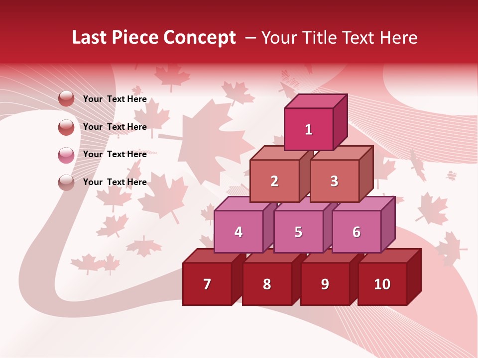 A Red And White Background With Maple Leaves PowerPoint Template