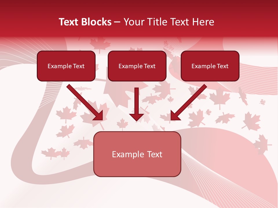 A Red And White Background With Maple Leaves PowerPoint Template