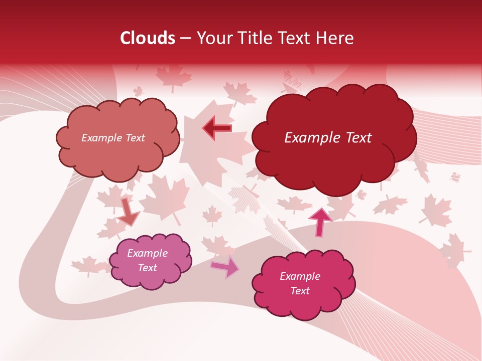 A Red And White Background With Maple Leaves PowerPoint Template