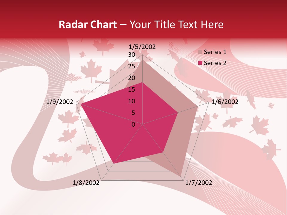 A Red And White Background With Maple Leaves PowerPoint Template