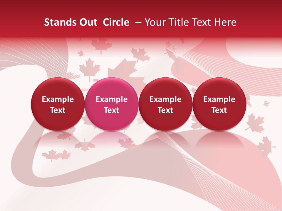 A Red And White Background With Maple Leaves PowerPoint Template
