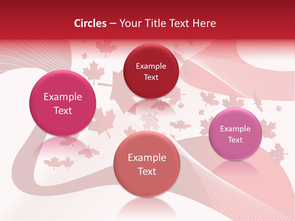 A Red And White Background With Maple Leaves PowerPoint Template