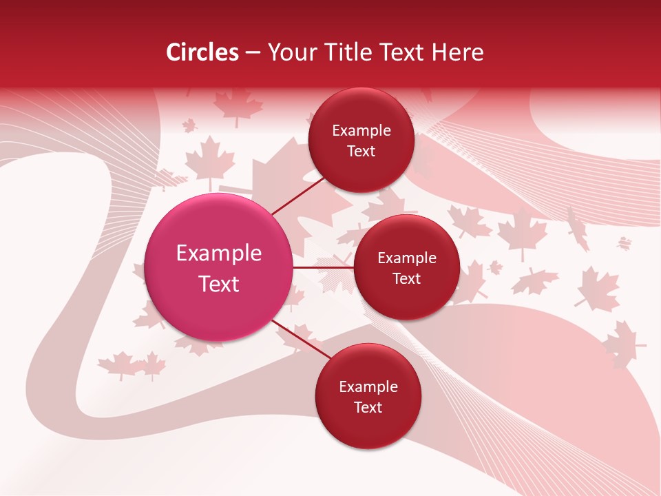 A Red And White Background With Maple Leaves PowerPoint Template