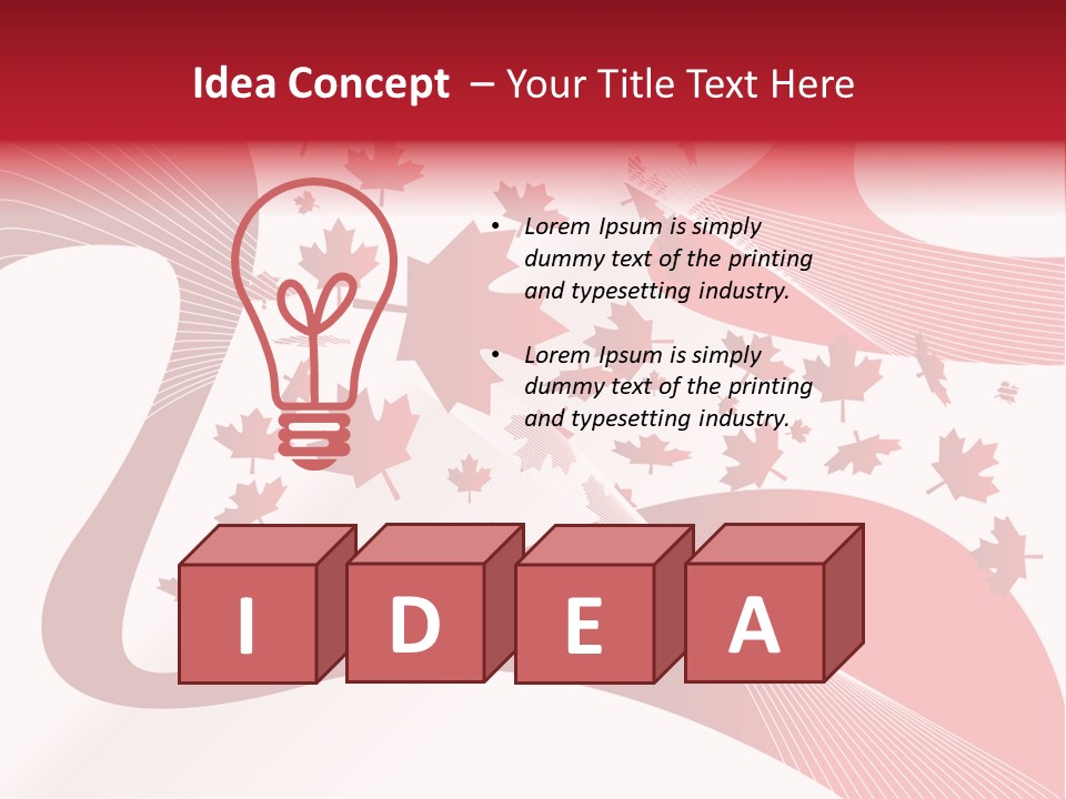 A Red And White Background With Maple Leaves PowerPoint Template