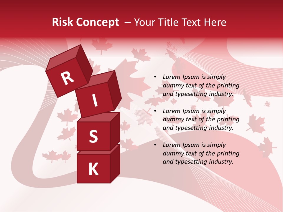 A Red And White Background With Maple Leaves PowerPoint Template