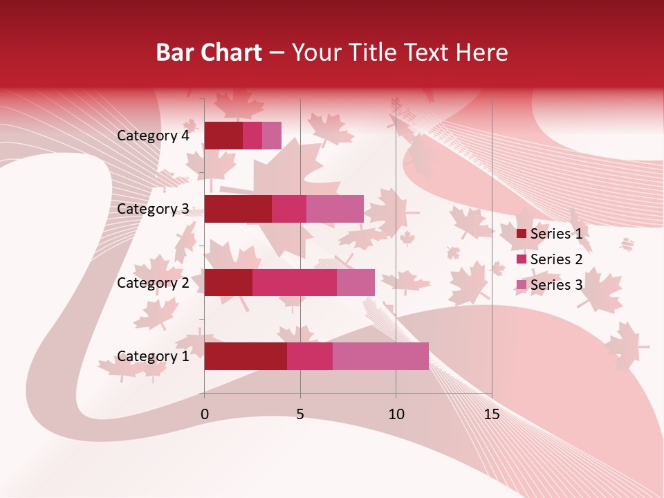 A Red And White Background With Maple Leaves PowerPoint Template