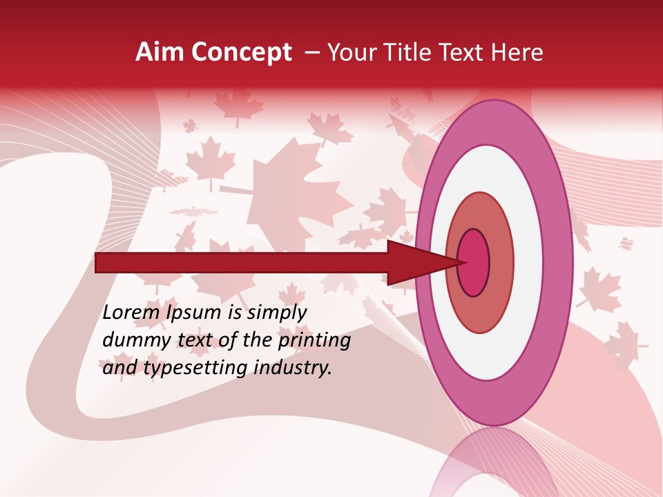 A Red And White Background With Maple Leaves PowerPoint Template