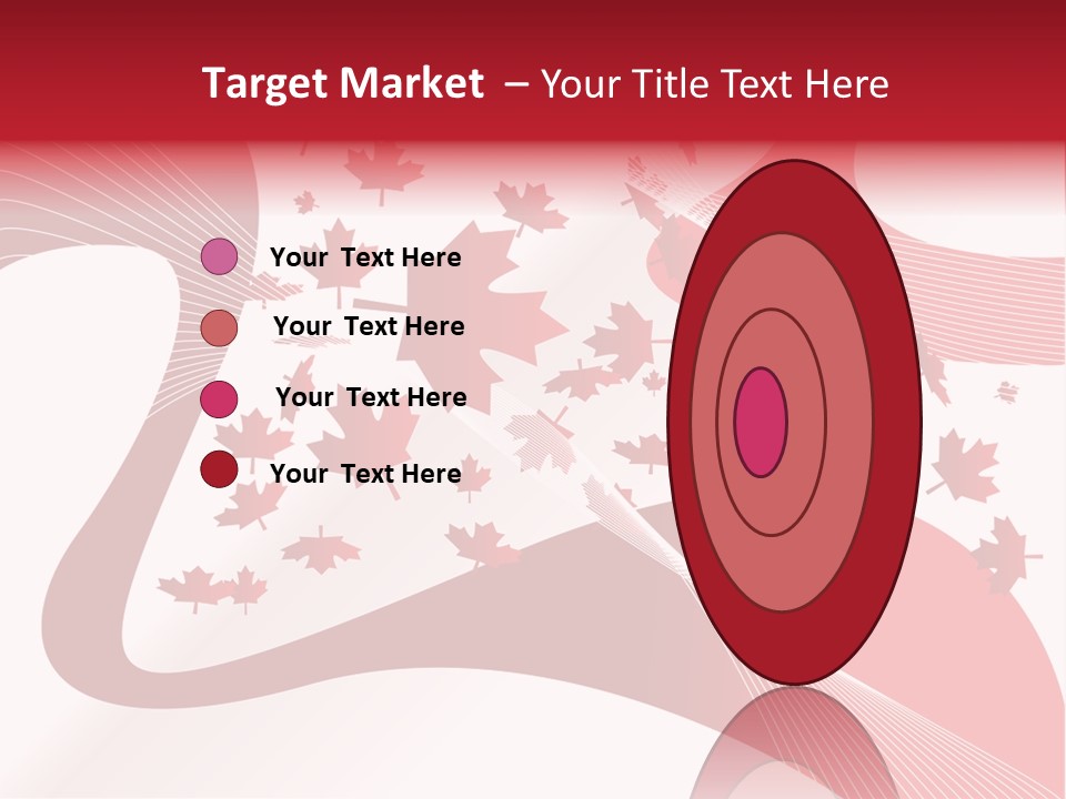 A Red And White Background With Maple Leaves PowerPoint Template