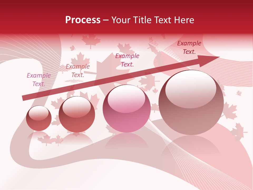 A Red And White Background With Maple Leaves PowerPoint Template