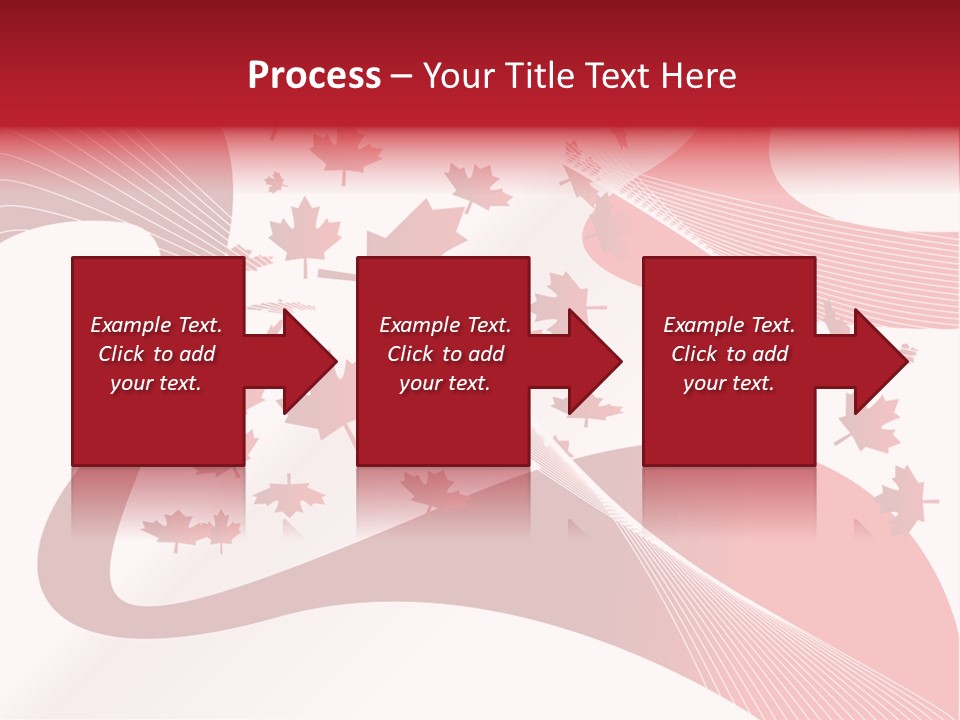 A Red And White Background With Maple Leaves PowerPoint Template