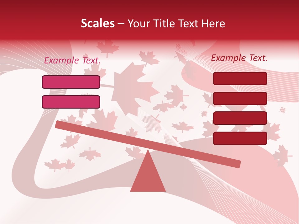 A Red And White Background With Maple Leaves PowerPoint Template