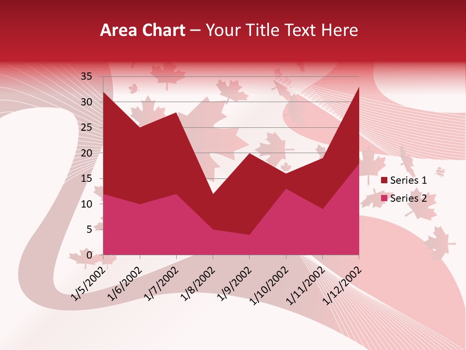 A Red And White Background With Maple Leaves PowerPoint Template