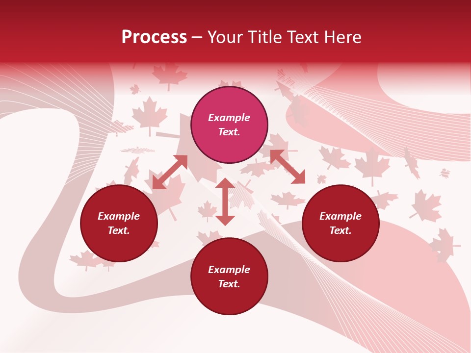 A Red And White Background With Maple Leaves PowerPoint Template