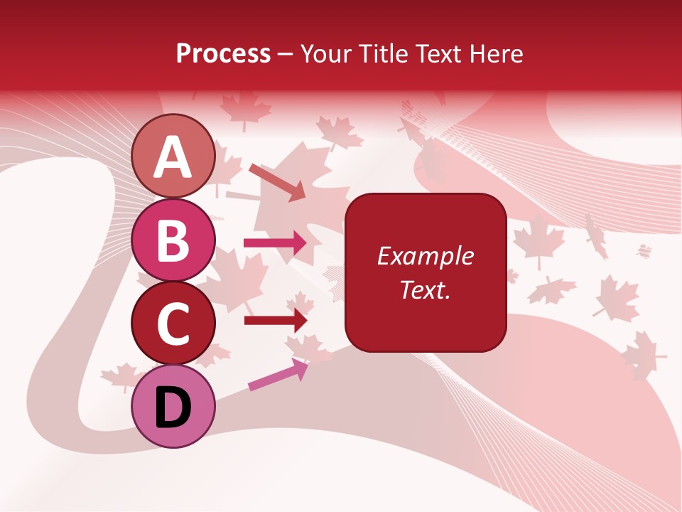 A Red And White Background With Maple Leaves PowerPoint Template