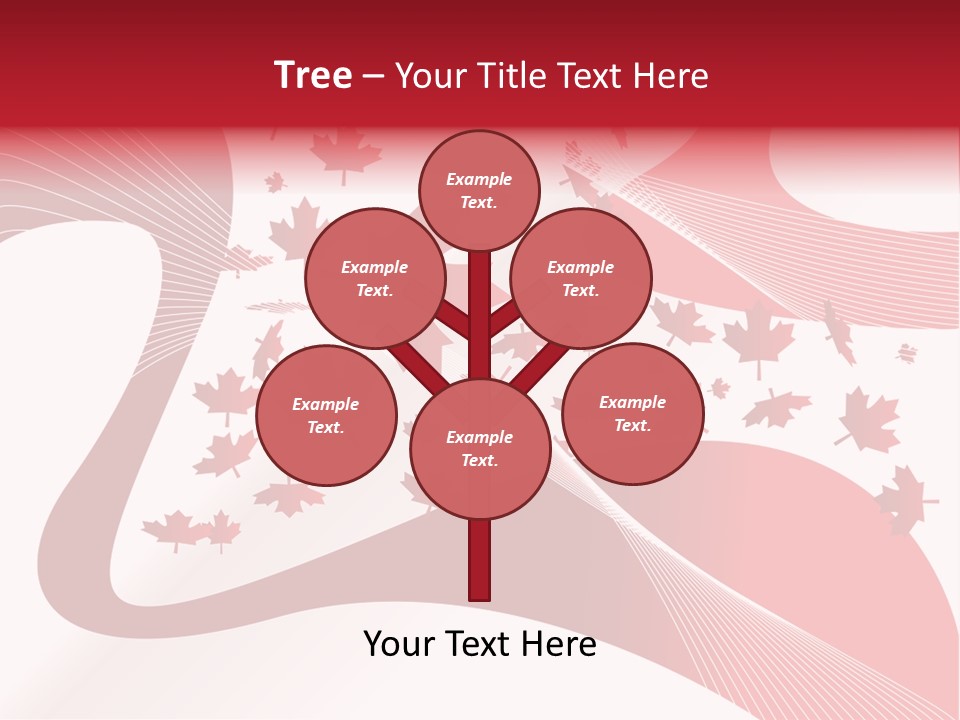 A Red And White Background With Maple Leaves PowerPoint Template