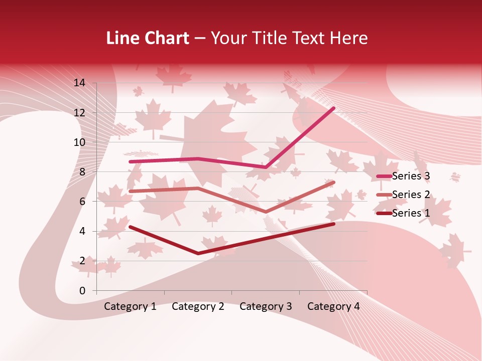 A Red And White Background With Maple Leaves PowerPoint Template