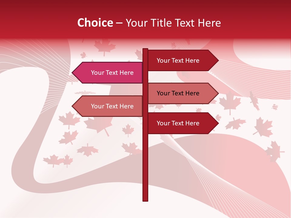 A Red And White Background With Maple Leaves PowerPoint Template