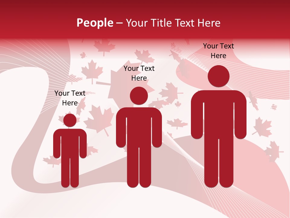 A Red And White Background With Maple Leaves PowerPoint Template