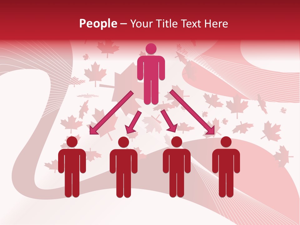 A Red And White Background With Maple Leaves PowerPoint Template