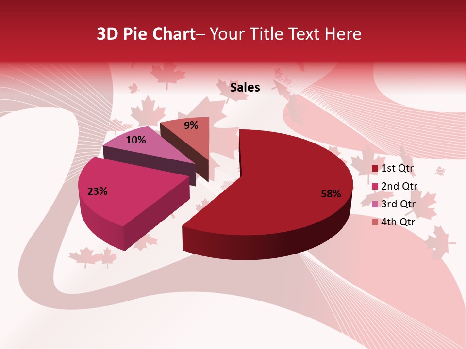 A Red And White Background With Maple Leaves PowerPoint Template