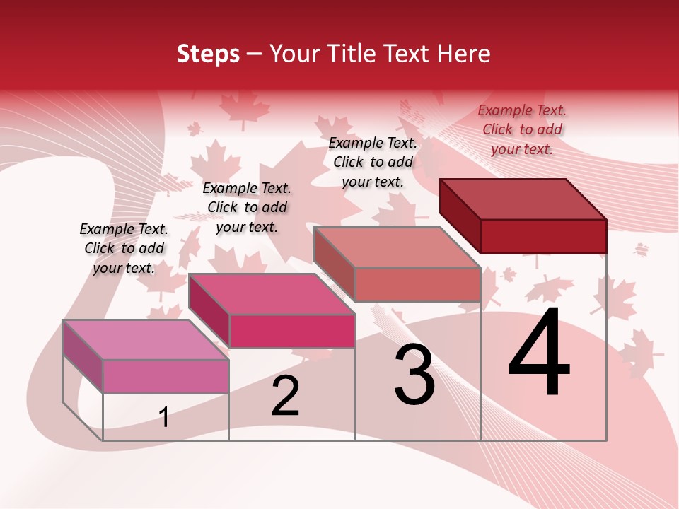 A Red And White Background With Maple Leaves PowerPoint Template