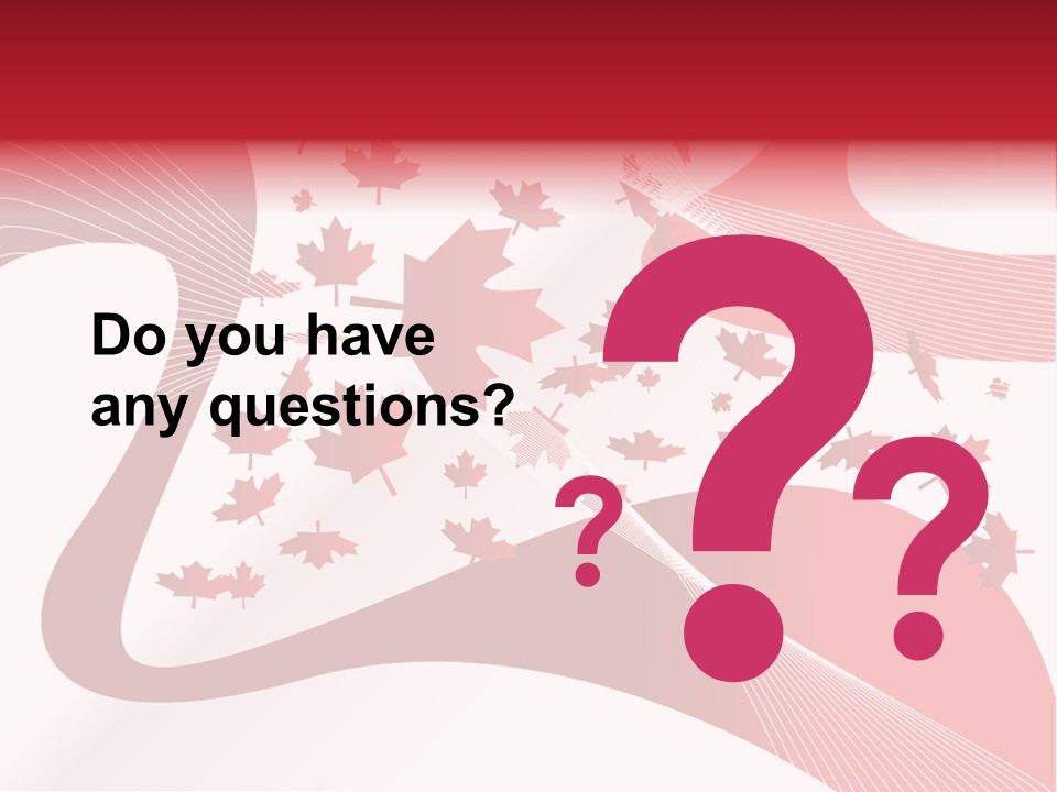 A Red And White Background With Maple Leaves PowerPoint Template