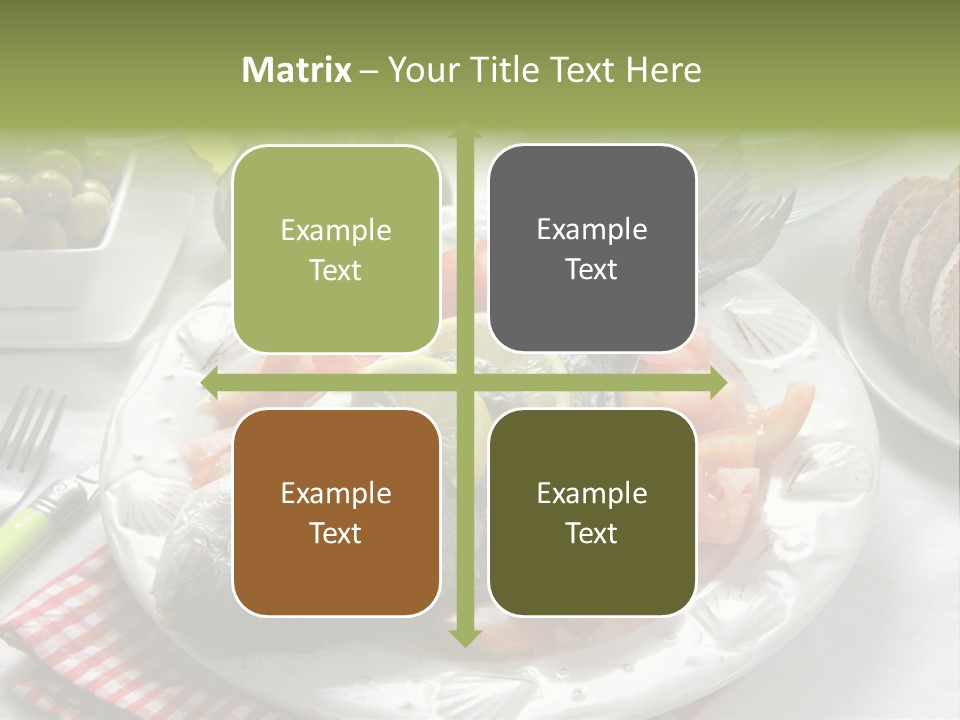 A Fish On A Plate Next To A Salad And Bread PowerPoint Template